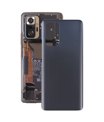 Glass Battery Back Cover for Xiaomi Redmi Note 10 Pro/Redmi Note 10 Pro Max/Redmi Note 10 Pro India(Black)