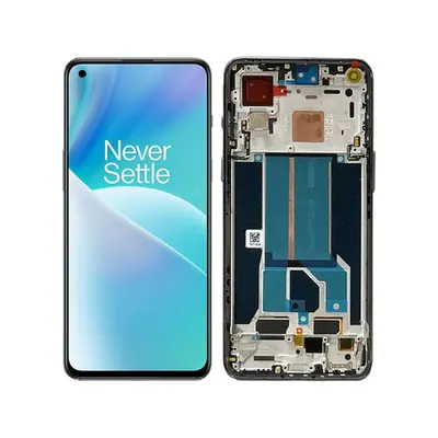 AMOLED LCD Screen for OnePlus Nord 2T CPH2399 CPH2401 Digitizer Full Assembly with Frame (Black)