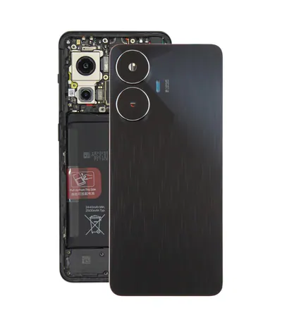 For Realme C55 Original Battery Back Cover with Camera Lens Cover(Black)