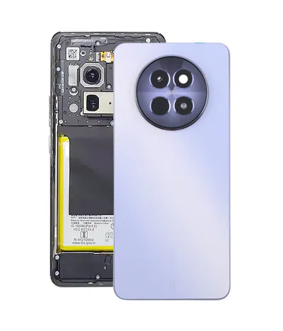 For Realme 12 5G Original Battery Back Cover with Middle Frame(Purple)