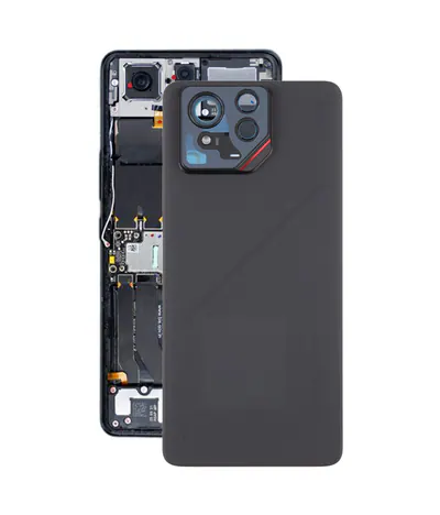 For Asus ROG Phone 9 Pro 5G Original Glass Battery Back Cover with Camera Frame(Matte Black)