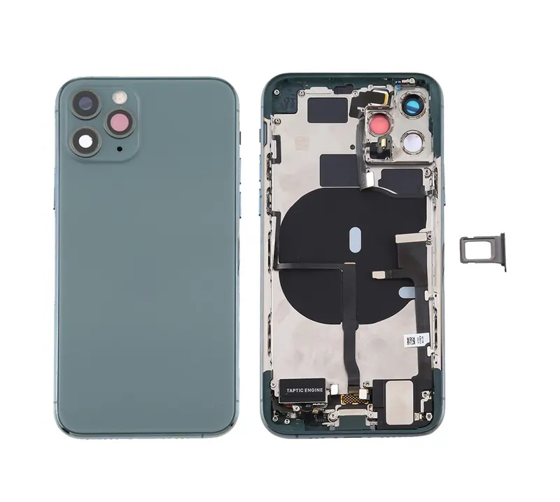 Battery Back Cover Assembly (with Side Keys & Power Button + Volume Button Flex Cable & Wireless Charging Module & Motor & Charging Port & Speaker Ringer Buzzer & Card Tray & Camera Lens Cover) for iPhone 11 Pro Max(Green) — image 1