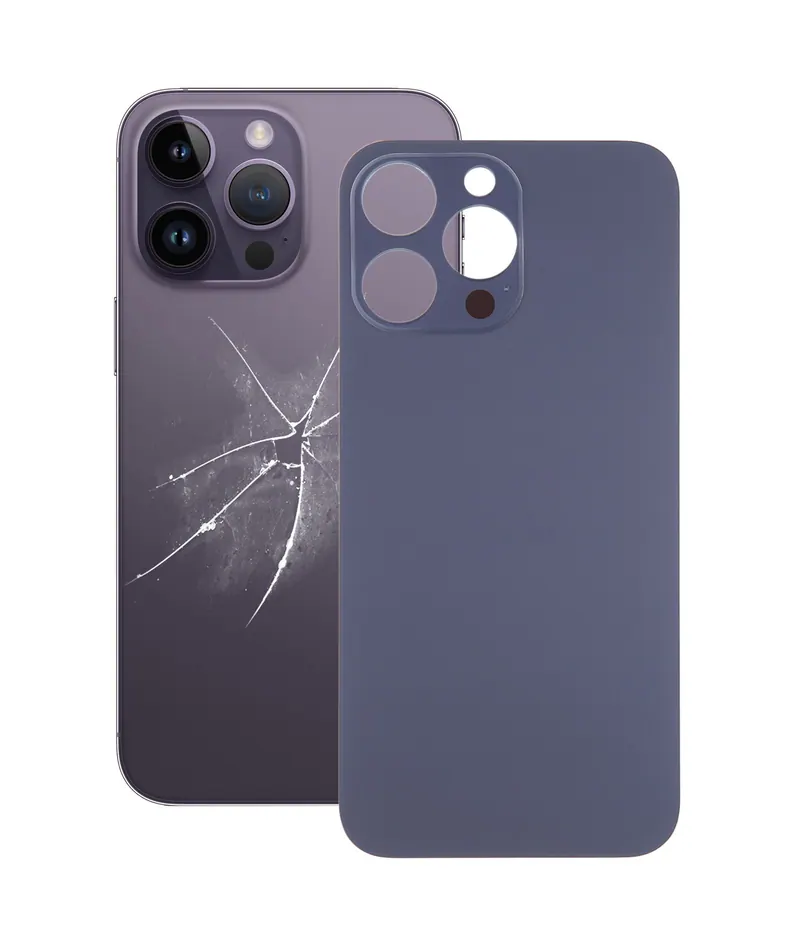 Easy Replacement Big Camera Hole Glass Back Battery Cover for iPhone 14 Pro Max(Purple) — image 1