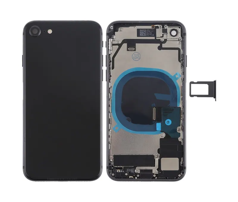 Battery Back Cover Assembly with Side Keys & Vibrator & Speaker Ringer Buzzer & Power Button + Volume Button Flex Cable & Card Tray for iPhone 8(Black) — image 1