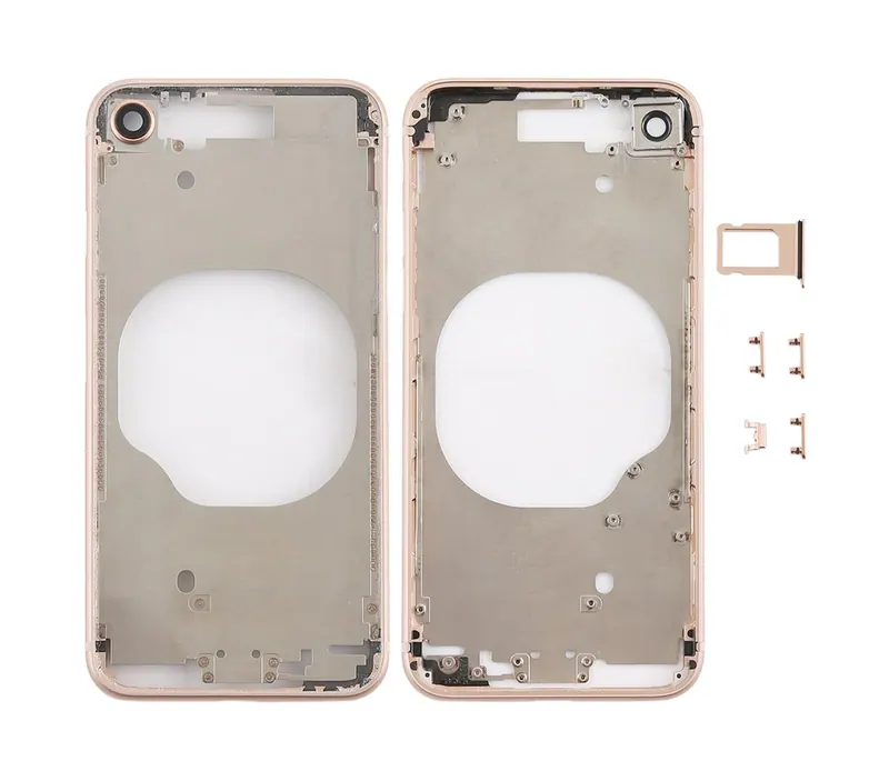 Transparent Back Cover with Camera Lens & SIM Card Tray & Side Keys for iPhone 8 (Gold) — image 1