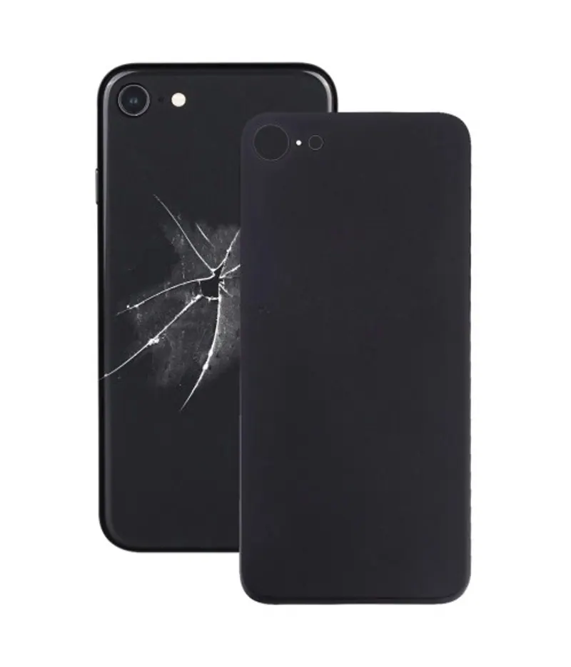 Easy Replacement Big Camera Hole Glass Back Battery Cover with Adhesive for iPhone 8(Black) — image 1