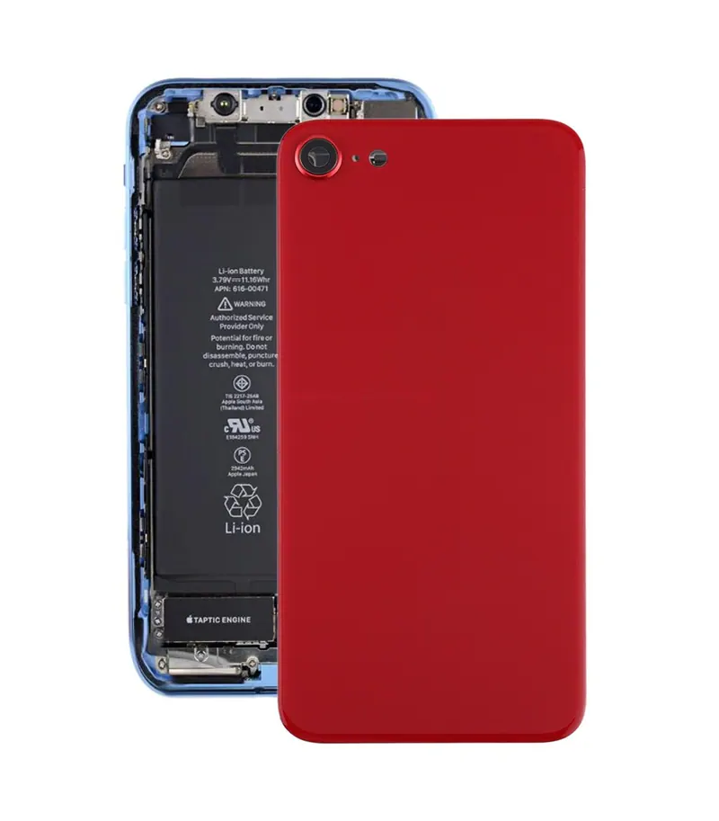 Glass Battery Back Cover with Camera Lens Cover for iPhone SE 2020(Red) — image 1