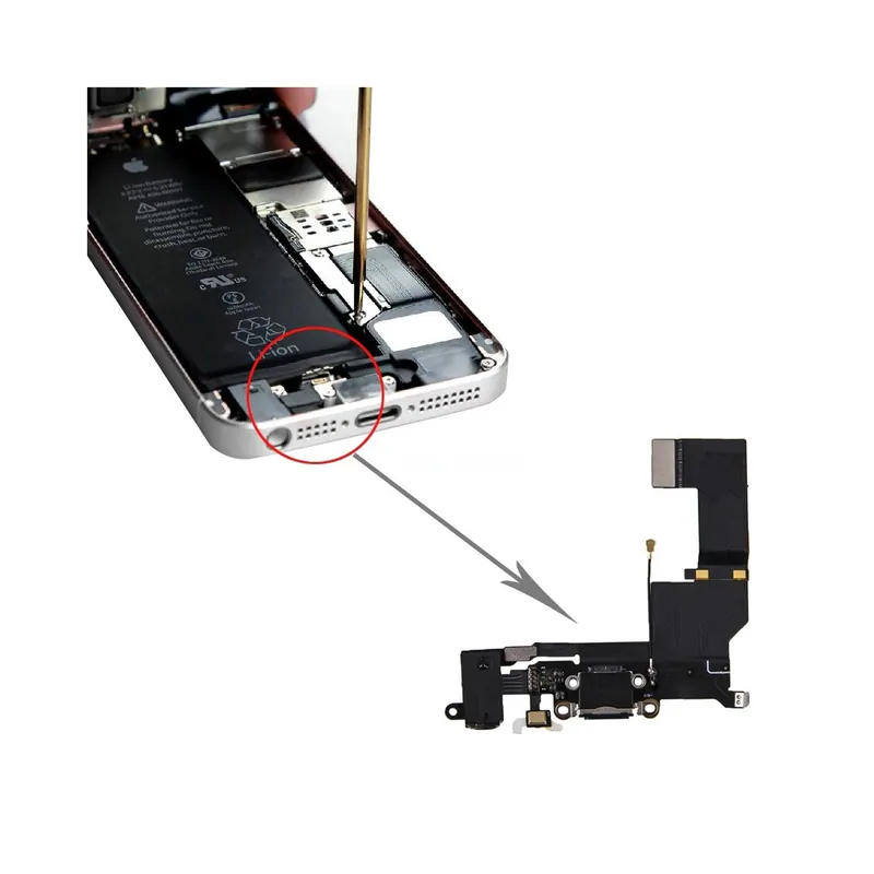Original Charging Port + Audio Flex Cable for iPhone SE(Black) — image 1