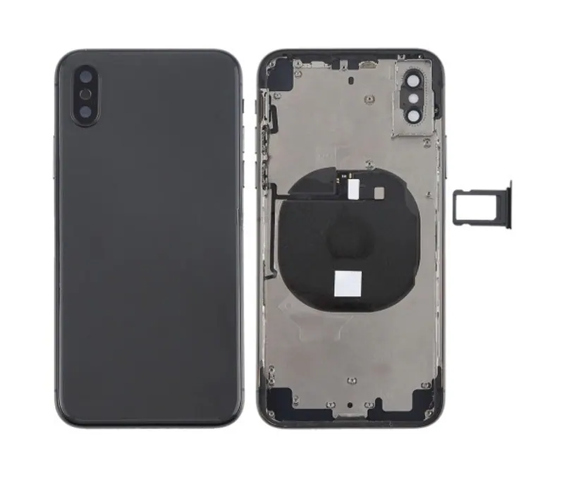 Battery Back Cover Assembly with Side Keys & Wireless Charging Module & Volume Button Flex Cable & Card Tray for iPhone X(Black) — image 1
