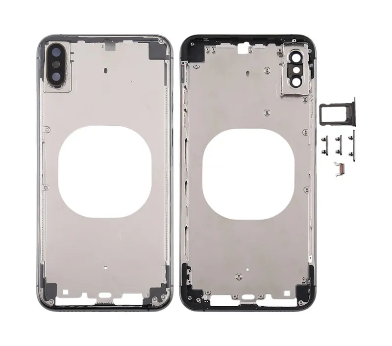 Transparent Back Cover with Camera Lens & SIM Card Tray & Side Keys for iPhone XS Max(Black) — image 1