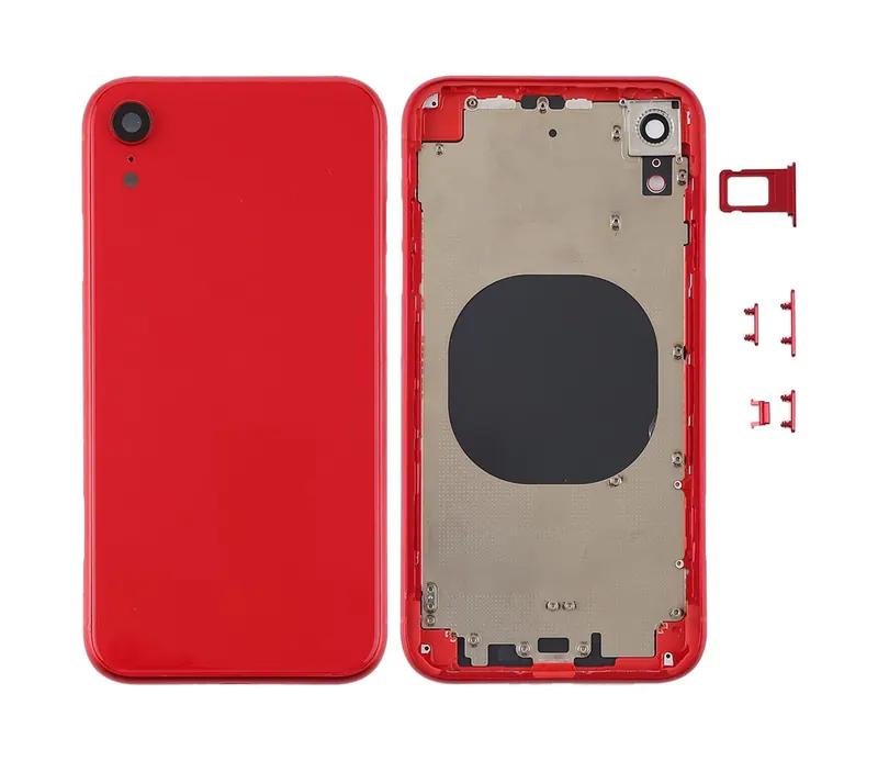 Back Housing Cover with Camera Lens & SIM Card Tray & Side Keys for iPhone XR(Red) — image 1
