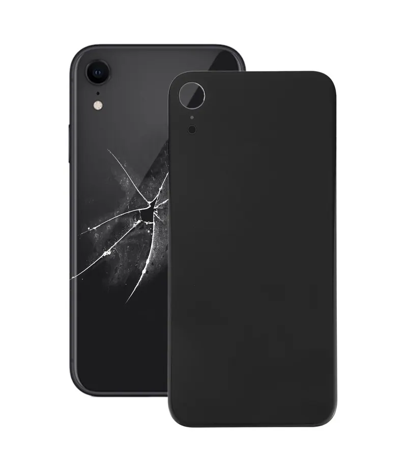 Easy Replacement Big Camera Hole Glass Back Battery Cover with Adhesive for iPhone XR(Black) — image 1