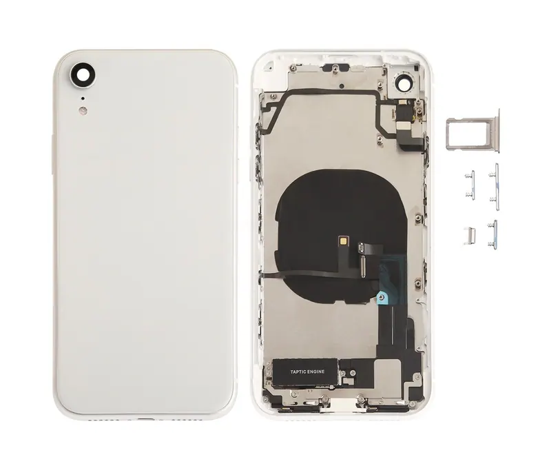 Battery Back Cover Assembly (with Side Keys & Speaker Ringer Buzzer & Motor & Camera Lens & Card Tray & Power Button + Volume Button + Charging Port + Signal Flex Cable & Wireless Charging Module) for iPhone XR(Silver) — image 1