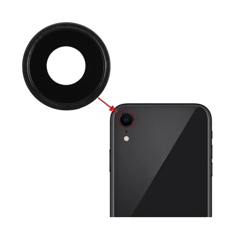 Back Camera Bezel with Lens Cover for iPhone XR(Black) — image 1