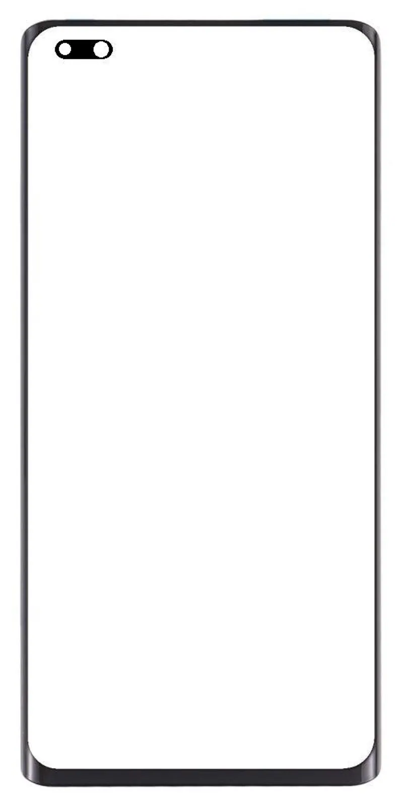 Front Glass for Huawei Mate 40 RS Porsche Design - Black — image 1