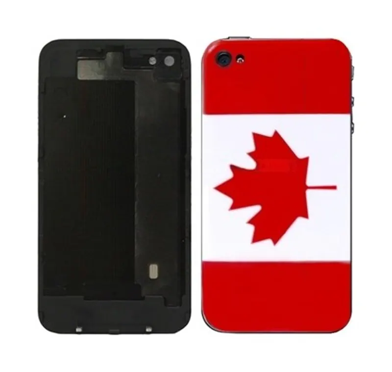 Canada Flag Style Glass Back Cover for iPhone 4 — image 1