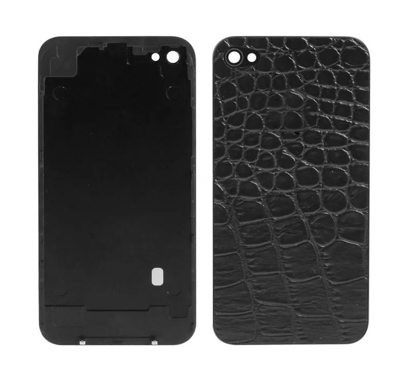 Split Leather Back Cover for iPhone 4(Black) — image 1