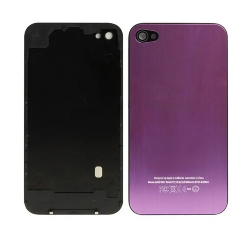 Brushed Metal Series Back Cover for iPhone 4,(Purple) — image 1