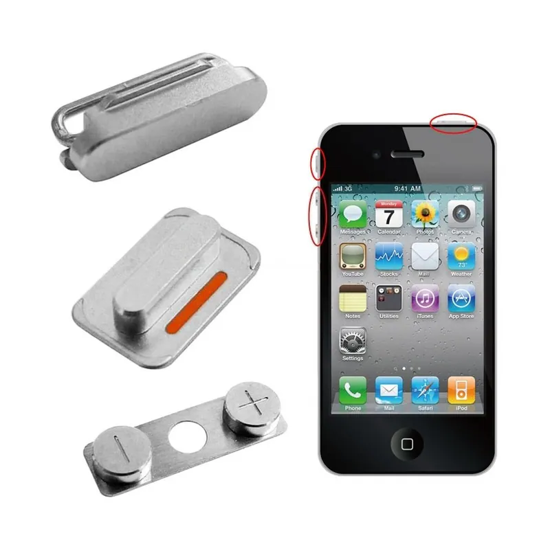 Original Volume Key + Mute Switch Button Key + Lock Button Power Key Switch ON / OFF for iPhone 4S — image 1