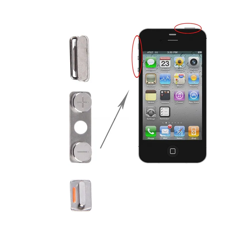 Original Lock Button Power Key Switch ON / OFF + Mute Switch Button Key + Volume Key for iPhone 4S — image 1