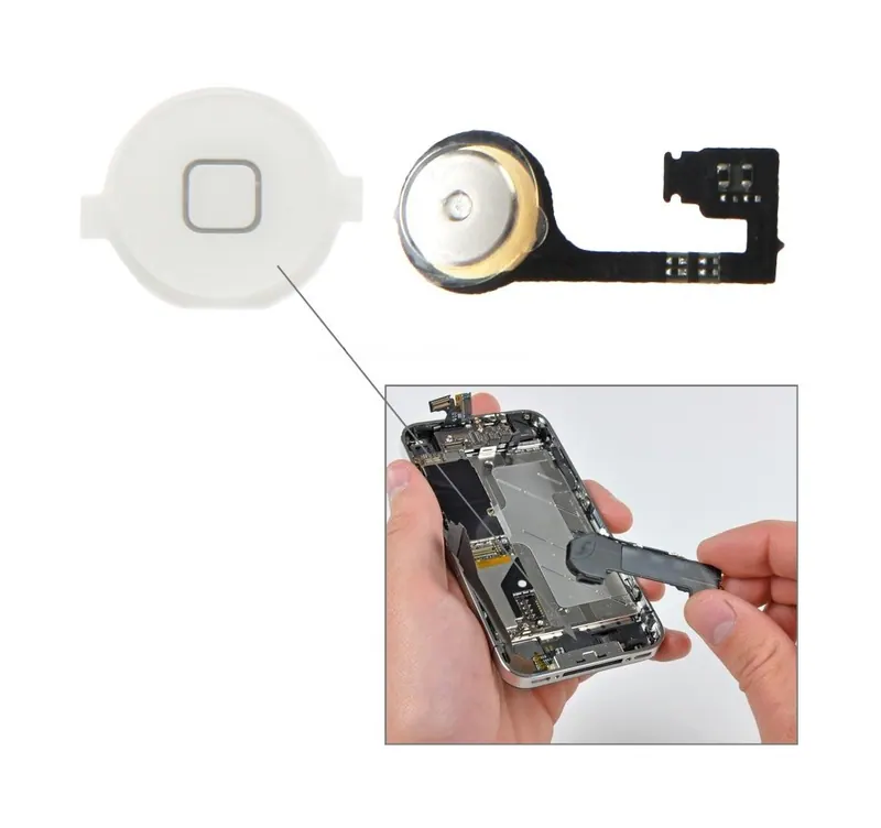 Home Button and PCB Membrane Flex Cable for iPhone 4S(White) — image 1