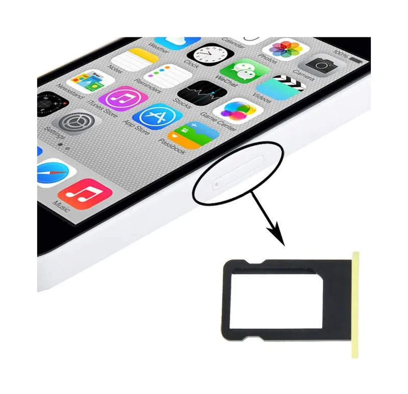 SIM Card Tray Holder for iPhone 5C(Yellow) — image 1
