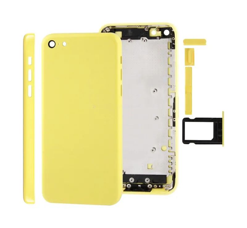 Full Housing Chassis / Back Cover with Mounting Plate & Mute Button + Power Button + Volume Button + Nano SIM Card Tray for iPhone 5C(Yellow) — image 1