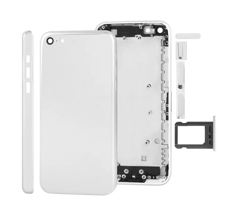 Full Housing Plating Color Chassis / Back Cover with Mounting Plate & Mute Button + Power Button + Volume Button + Nano SIM Card Tray for iPhone 5C(Silver) — image 1