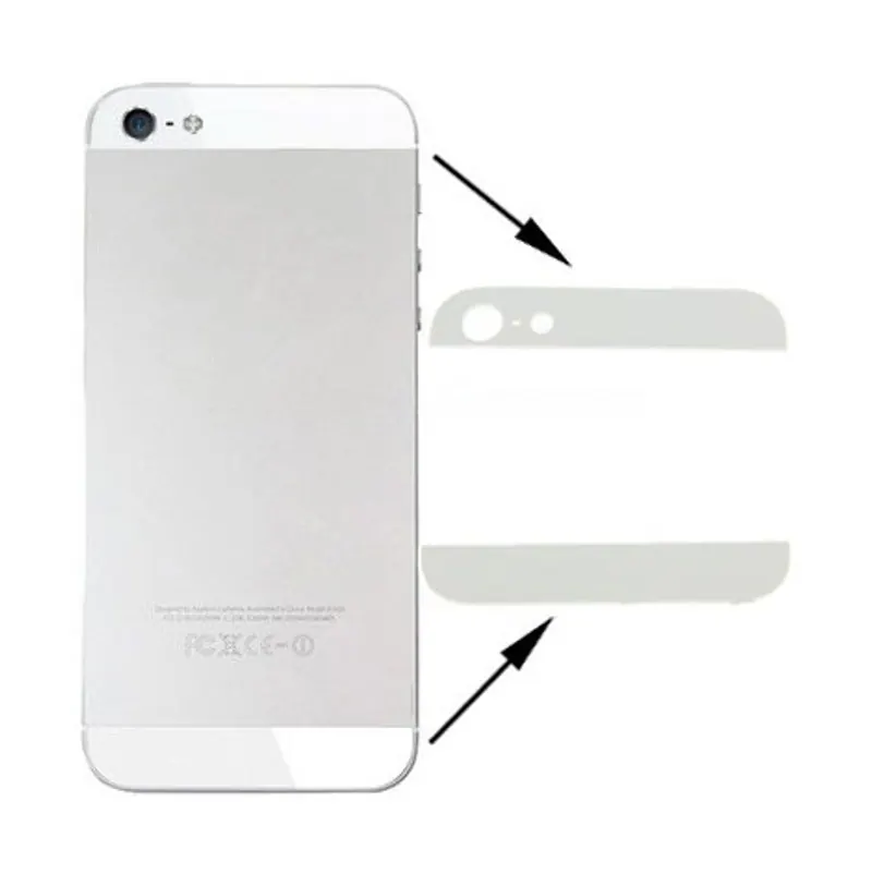 OEM Version Back Cover Top & Bottom Glass Lens for iPhone 5(White) — image 1