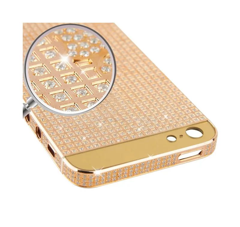 for iPhone 5 Full Housing Diamond Aluminum Back Cover (Copper) — image 1