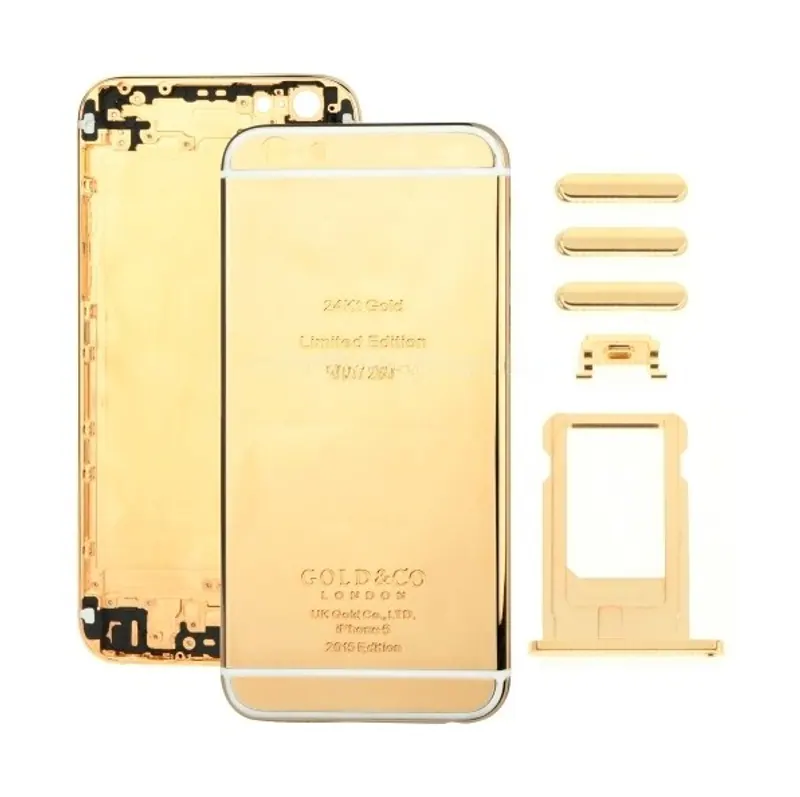 Full Assembly Diamond Encrusted Housing Cover for iPhone 6, Including Back Cover & Card Tray & Volume Control Key & Power Button & Mute Switch Vibrator Key(Gold) — image 1