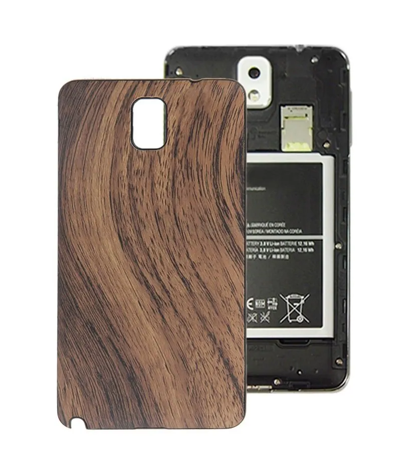 For Galaxy Note III / N9000 Wood Texture Plating Plastic Material Back Cover (Brown) — image 1