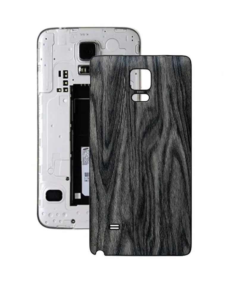 For Galaxy Note 4 Wood Grain Texture Back Cover (Grey) — image 1