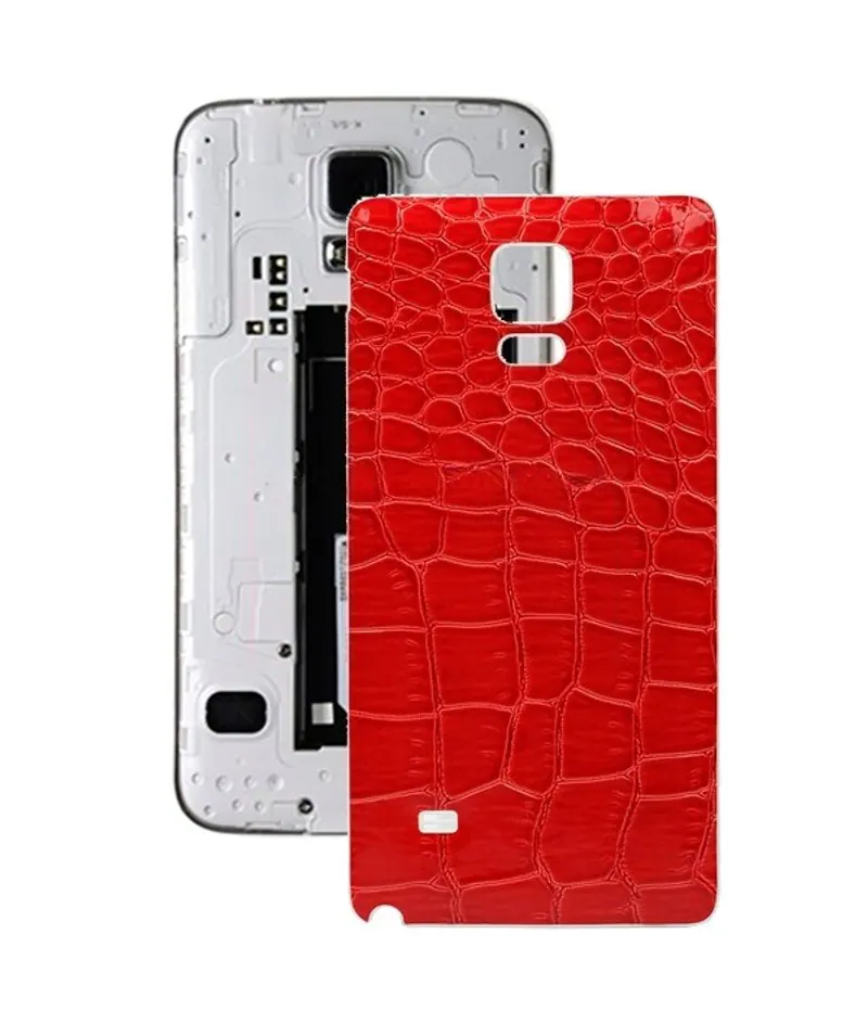 For Galaxy Note 4 Crocodile Texture Leather Paste Skin Back Cover (Red) — image 1