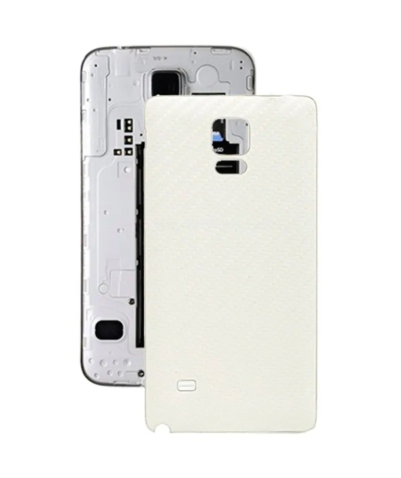 For Galaxy Note 4 Carbon Fiber Texture Leather Paste Skin Back Cover (White) — image 1