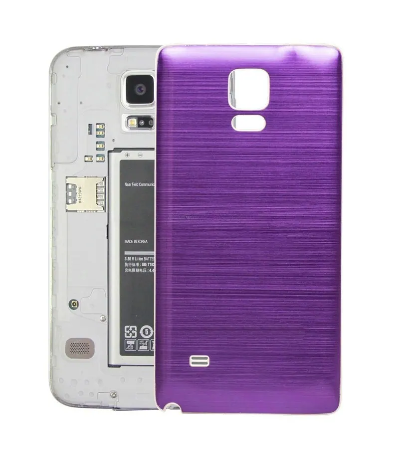 For Galaxy Note 4 White Edge Brushed Texture Back Cover (Purple) — image 1
