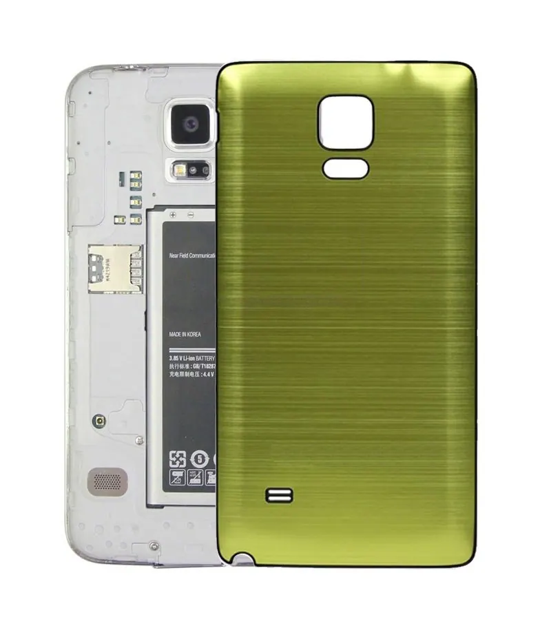 For Galaxy Note 4 Black Edge Brushed Texture Back Cover (Green) — image 1