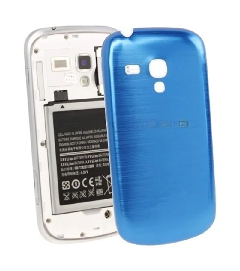 For Galaxy SIII mini / i8190 Full Metallic Brushed Battery Cover (Dark Blue) — image 1