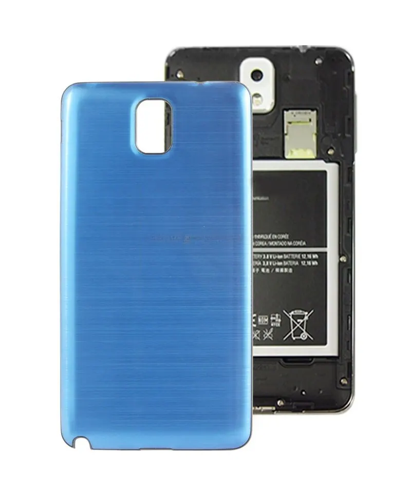 For Galaxy Note III / N9000 Full Metallic Brushed Battery Cover with Black Frame (Blue) — image 1
