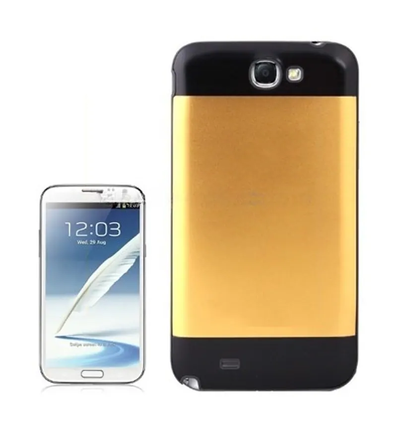 For Galaxy Note II / N7100 2-color Metallic Brushed Plastic Battery Cover — image 1