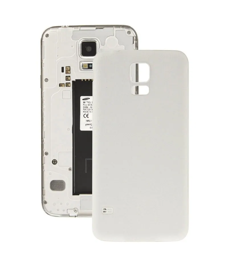 For Galaxy S5 / G900 Litchi Texture Plating Plastic Material Back Cover (White) — image 1
