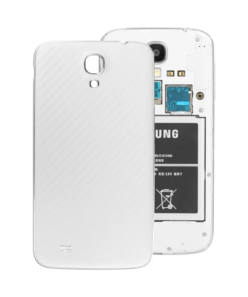 For Galaxy Mega 6.3 / i9200 Carbon Fiber Texture Leather Paste Back Cover (White) — image 1