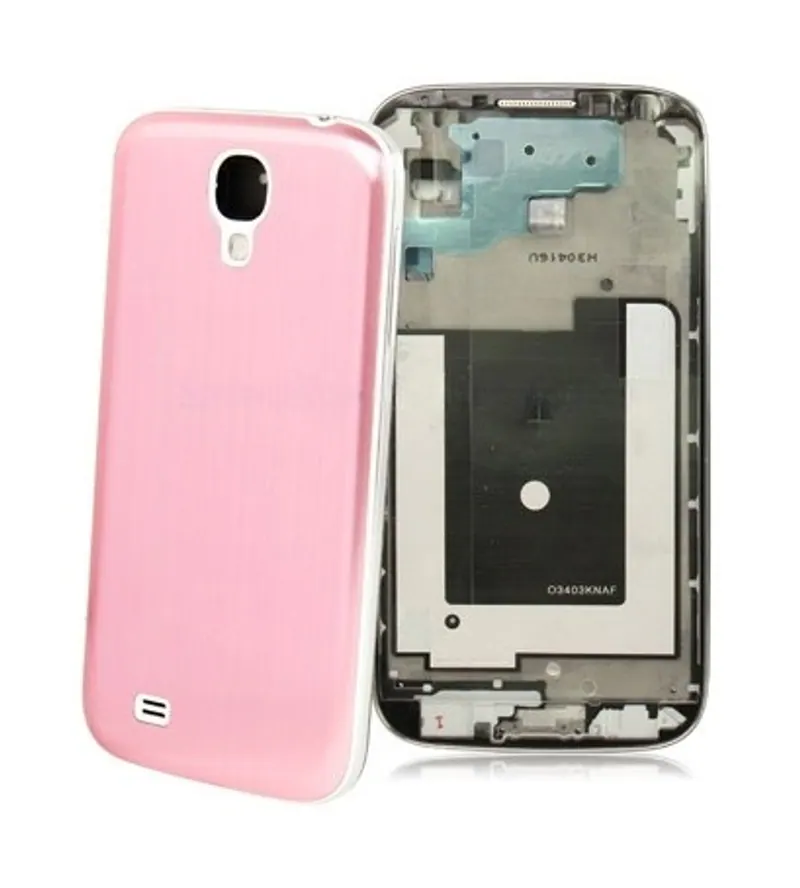 For Galaxy S IV / i9500 Full Housing High Quality Chassis + Metallic Brushed Plastic Material Battery Cover (Pink) — image 1