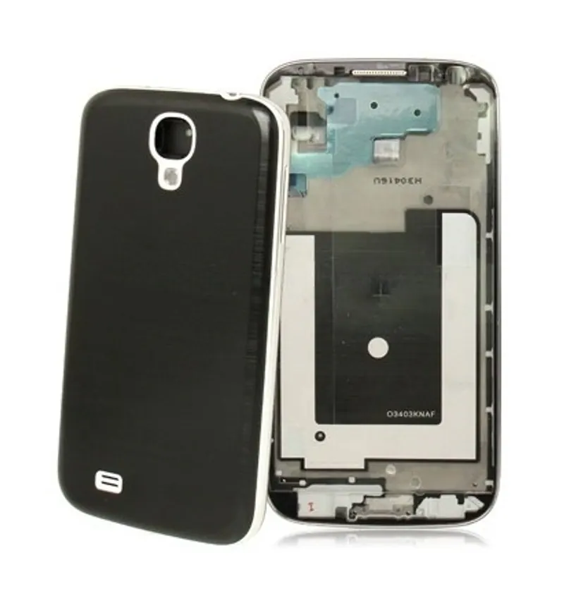 For Galaxy S IV / i9500 Full Housing High Quality Chassis + Metallic Brushed Plastic Material Battery Cover (Black) — image 1