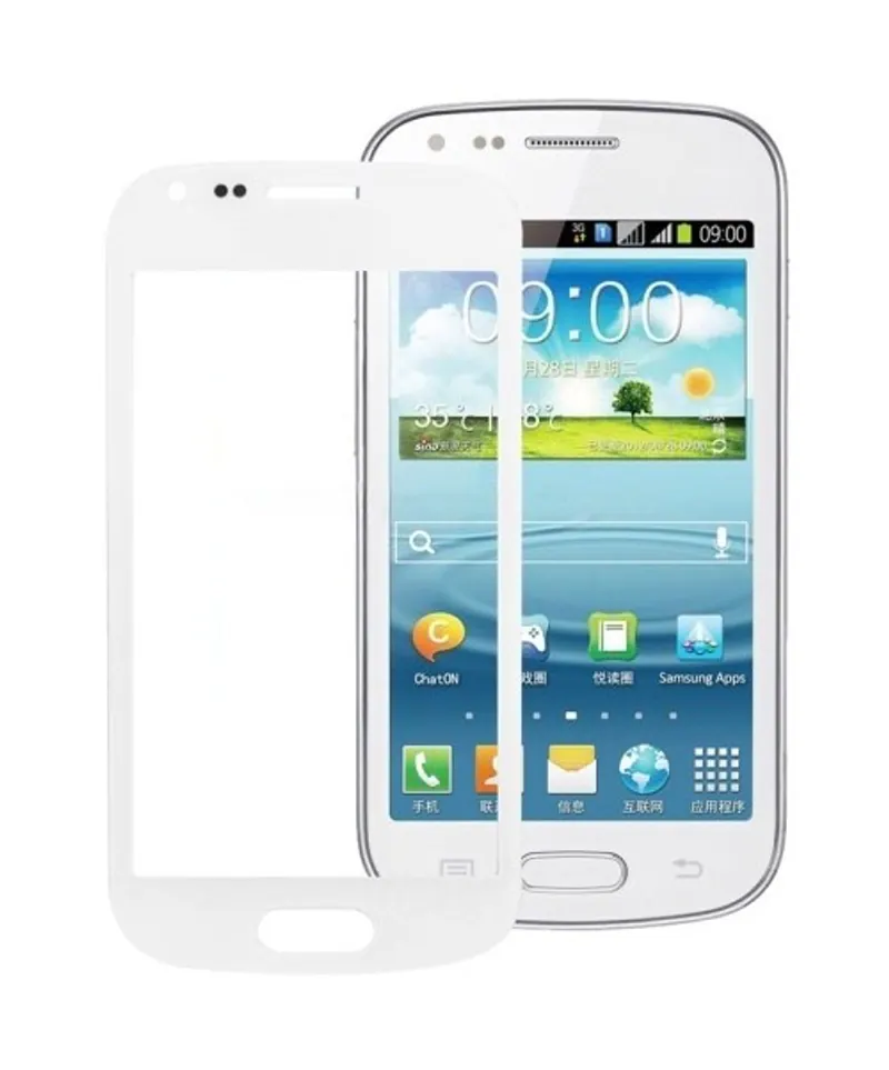 For Galaxy S Duos / S7562 Original Front Screen Outer Glass Lens (White) — image 1