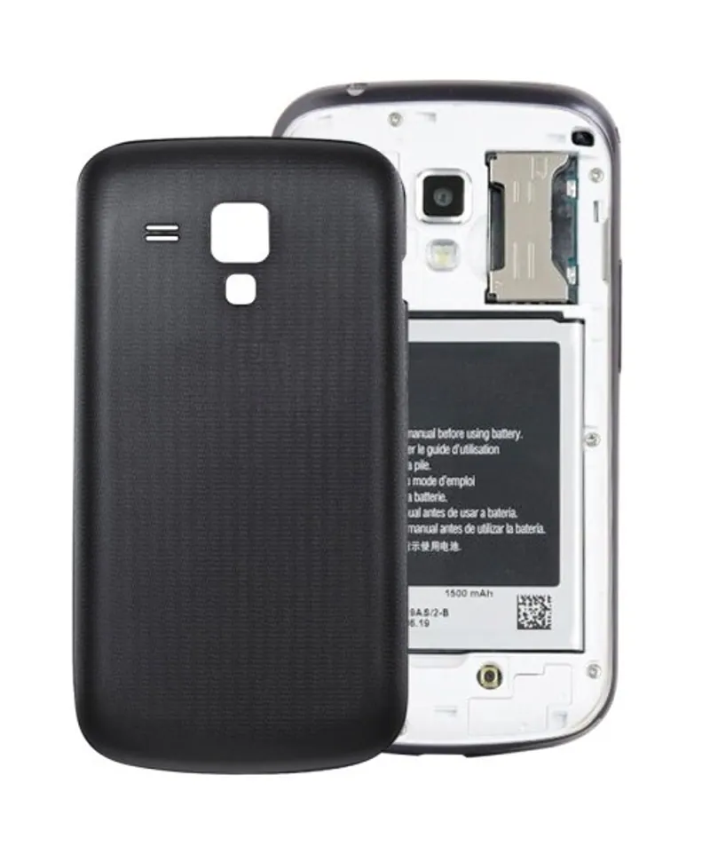 For Galaxy S Duos S7562 Original Plastic Back Cover (Black) — image 1