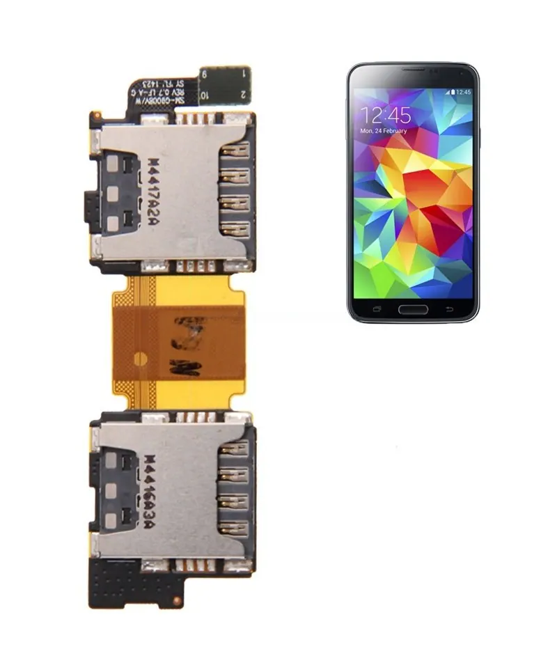 For Galaxy S5 / G900 High Quality SIM Card Socket Flex Cable — image 1