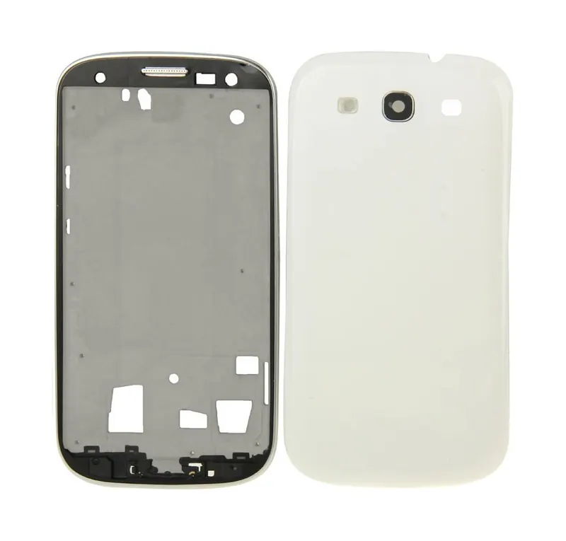 For Galaxy SIII CDMA / i535 / R530 Full Housing LCD Frame Bezel Plate + Back Cover (White) — image 1