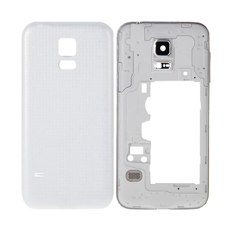 For Galaxy S5 mini / G800 Full Housing Cover (Middle Frame Bezel Back Plate Housing Camera Lens Panel + Battery Back Cover )(White) — image 1