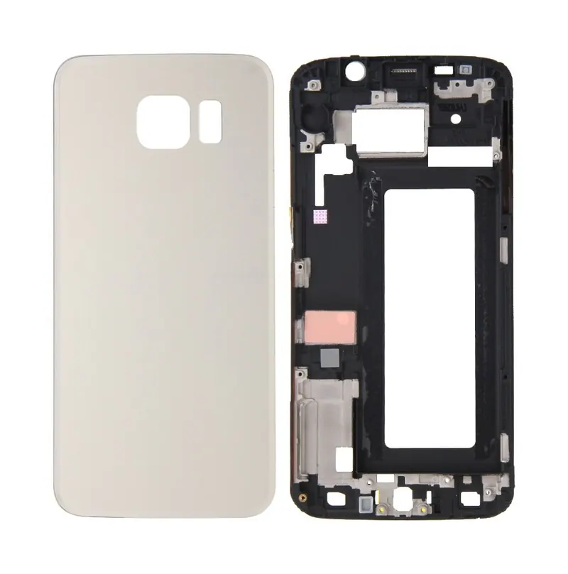 For Galaxy S6 Edge / G925 Full Housing Cover (Front Housing LCD Frame Bezel Plate + Battery Back Cover ) (Gold) — image 1